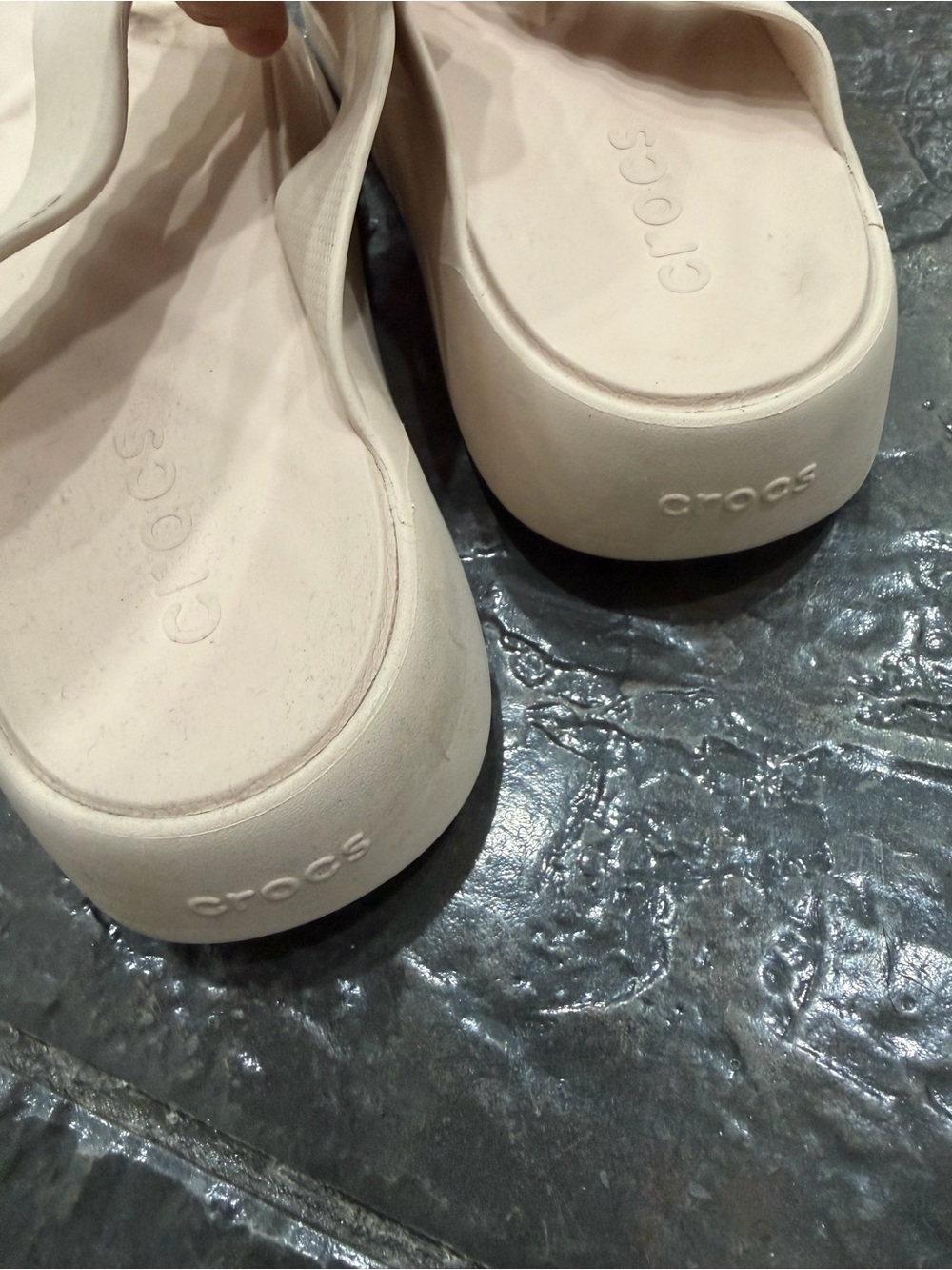 Crocs Platform Flip Flops Bone Cream Women’s Size 10 - Picture 5 of 6